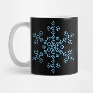 Snowflake Blue Polyhedral Dice Mug